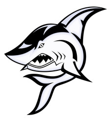 Obraz premium Angry Shark Mascot Vector Illustration