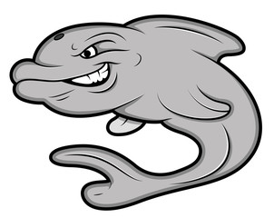 Angry Dolphine Mascot Tattoo