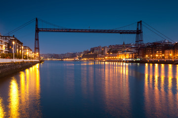 Fototapeta na wymiar Bridge of Bizkaia, Getzo, Bizkaia, Basque Country, Spain