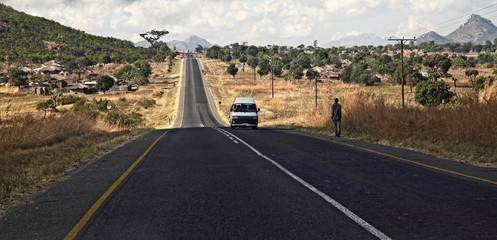 malawi road - obrazy, fototapety, plakaty