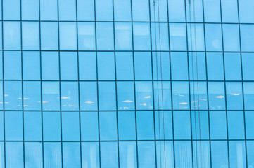 Blue windows with reflection