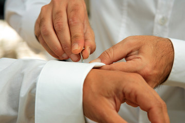 Groom getting ready before his wedding