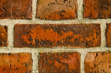 ancient red bricks wall background
