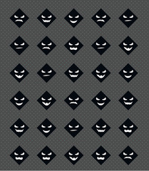 Halloween background with different scary faces