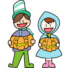 halloween cartoon charactor hand draw