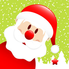 Santa Hat Star Winter Forest Diagonal Light Green