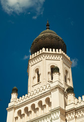 Fototapeta na wymiar White synagogue in Hungary