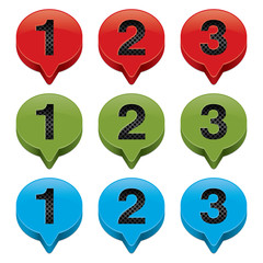 vector numbered icons, labels