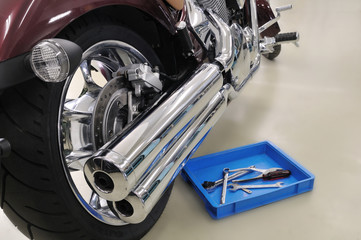 Fototapeta premium バイクのメンテナンス