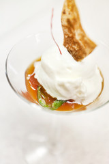 ice cream with tomato jam