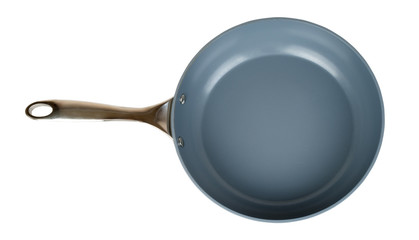 New gray kitchen pan isolated on the white background