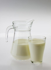 milk in a jug and glass