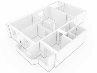 3d Floor plan on a white background №1