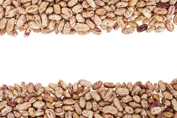 Pinto beans or mottled beans arranged in a frame