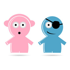 funny and pirate people icon vector