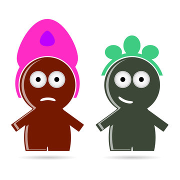 funny people icon color vector illustration