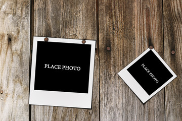 woodplanks with photo frames