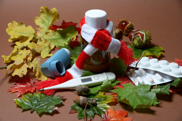 Medikamente mit Herbstlaub