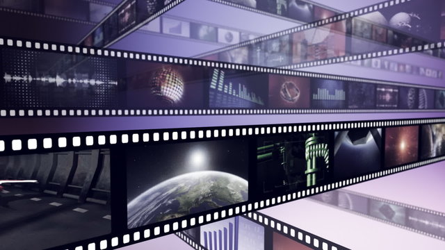 Loop-able creative animation of film reels