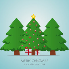 christmas trees and gifts