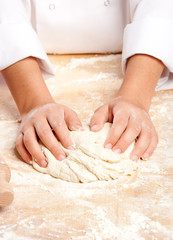 chef working the dough