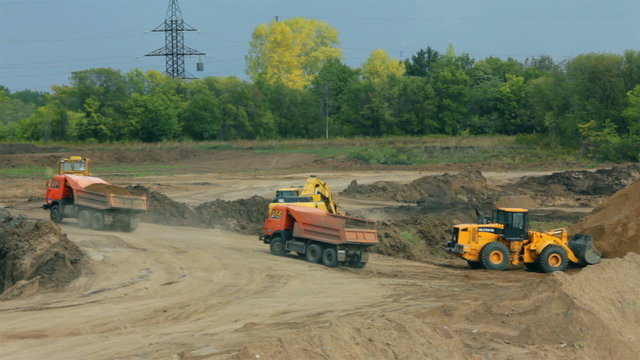 sandpit - loader dump tipper loads of sand