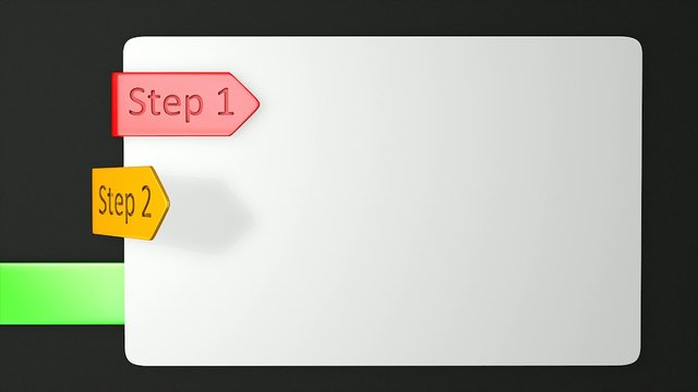 3 simple step concept animation.