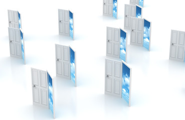 Naklejka premium Sky in the Door