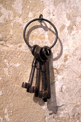 Trousseau de veilles clefs rouillées