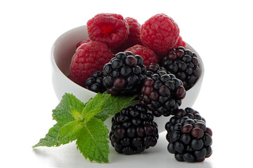 Red fruits in White bowl