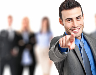 Businessman pointing at you