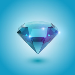 A beautiful aquamarine gem (vector object)