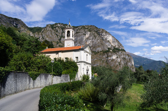 The road to St Martino church Griante, Italy