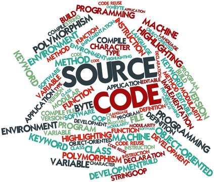 Word cloud for Source Code