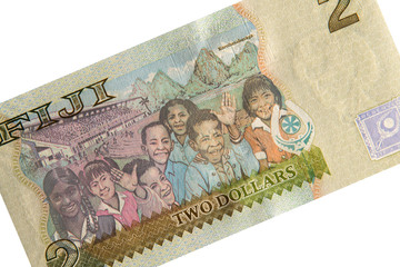 Banknote der Fidschi-Inseln - 2 Fiji Dollar