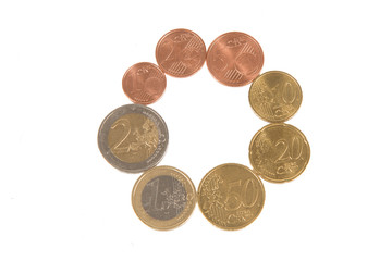 Die verschiedenen Münzen des Euro