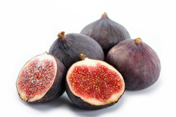 Fresh figs isolated on a white background.