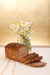 Loaf with wild flowers