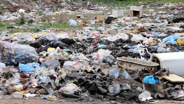 garbage in landfill