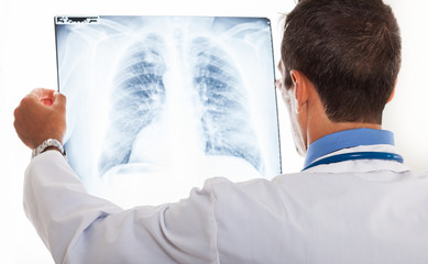 Doctor examining a radiography