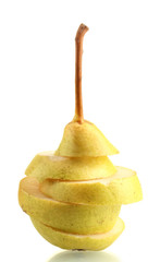 Juicy flavorful pear isolated on white