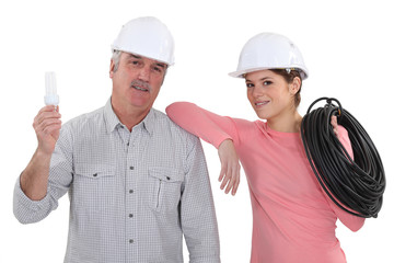 female electrician and mature mentor