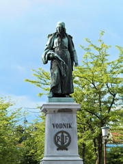 Statue Valentin Vodnik at Ljubljana in Slovenia