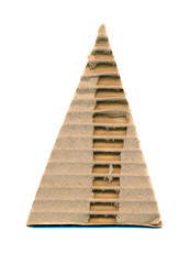 triangle corrugated paper isolated on white