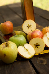 Apples with cooking books