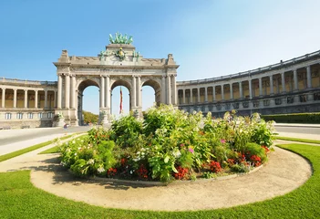 Foto op Plexiglas Brussel Triumph Arch in Cinquantennaire Parc in Brussels