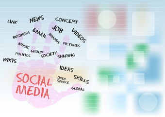 Social media and network, free copy space