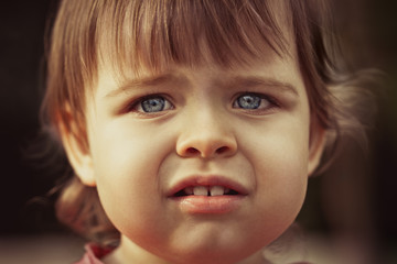 closeup little girl face