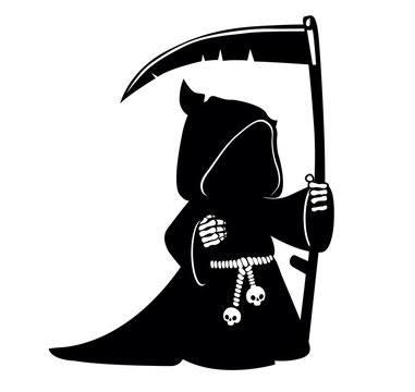 Сartoon grim reaper with scythe