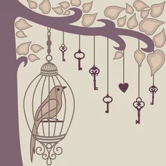 Photo sur Plexiglas Oiseaux en cages oiseau-et-clefs-de-sa-cage